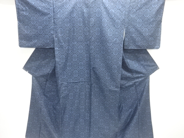 アンティーク 菱模様織り出し本場村山泥大島紬着物・道行コートアンサンブル